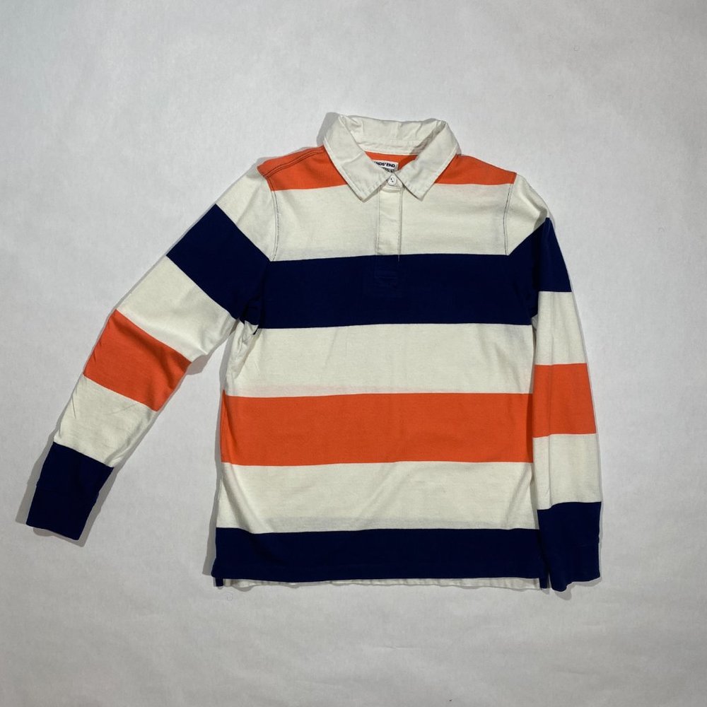 Striped Land's End long sleeve Rugby Polo